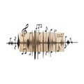 Decoratiune de perete, Symphonie Naturelle -1, Metal, Rama din lemn (grosime 3 cm), Natural/Negru