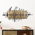 Decoratiune de perete, Symphonie Naturelle -2, Metal, Rama din lemn (grosime 3 cm), Verde/Negru