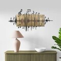 Decoratiune de perete, Symphonie Naturelle -2, Metal, Rama din lemn (grosime 3 cm), Verde/Negru