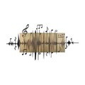 Decoratiune de perete, Symphonie Naturelle -2, Metal, Rama din lemn (grosime 3 cm), Verde/Negru
