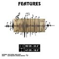 Decoratiune de perete, Symphonie Naturelle -2, Metal, Rama din lemn (grosime 3 cm), Verde/Negru