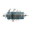 Decoratiune de perete, Symphonie Naturelle -3, Metal, Rama din lemn (grosime 3 cm), Albastru/Negru
