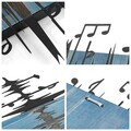 Decoratiune de perete, Symphonie Naturelle -3, Metal, Rama din lemn (grosime 3 cm), Albastru/Negru