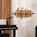 Decoratiune de perete, Symphonie Naturelle -5, Metal, Rama din lemn (grosime 3 cm), Nuc negru