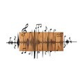 Decoratiune de perete, Symphonie Naturelle -5, Metal, Rama din lemn (grosime 3 cm), Nuc negru