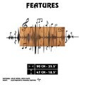 Decoratiune de perete, Symphonie Naturelle -5, Metal, Rama din lemn (grosime 3 cm), Nuc negru