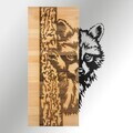 Decoratiune de perete, Whispering Timber -1, Metal, Rama din lemn (grosime 3 cm), Natural/Negru