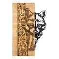 Decoratiune de perete, Whispering Timber -1, Metal, Rama din lemn (grosime 3 cm), Natural/Negru