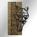 Decoratiune de perete, Whispering Timber -1, Metal, Rama din lemn (grosime 3 cm), Verde/Negru