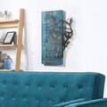 Decoratiune de perete, Whispering Timber -1, Metal, Lemn (Grosime: 3 cm, Albastru/Negru