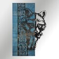 Decoratiune de perete, Whispering Timber -1, Metal, Lemn (Grosime: 3 cm, Albastru/Negru