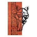 Decoratiune de perete, Whispering Timber -1, Metal, Rama din lemn (grosime 3 cm), Roșu/Negru