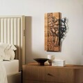 Decoratiune de perete, Whispering Timber -1, Metal, Rama din lemn (grosime 3 cm), Nuc negru