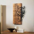 Decoratiune de perete, Whispering Timber -1, Metal, Rama din lemn (grosime 3 cm), Nuc negru