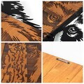 Decoratiune de perete, Whispering Timber -1, Metal, Rama din lemn (grosime 3 cm), Nuc negru