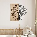 Decoratiune de perete, Aura of Nature -1, Metal, Rama din lemn (grosime 3 cm), Natural/Negru