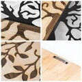 Decoratiune de perete, Aura of Nature -1, Metal, Rama din lemn (grosime 3 cm), Natural/Negru