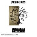 Decoratiune de perete, Aura of Nature -1, Metal, Rama din lemn (grosime 3 cm), Verde/Negru