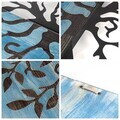 Decoratiune de perete, Aura of Nature -1, Metal, Rama din lemn (grosime 3 cm), Albastru/Negru