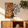 Decoratiune de perete, Aura of Nature -1, Metal, Rama din lemn (grosime 3 cm), Nuc negru