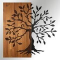Decoratiune de perete, Aura of Nature -1, Metal, Rama din lemn (grosime 3 cm), Nuc negru