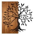 Decoratiune de perete, Aura of Nature -1, Metal, Rama din lemn (grosime 3 cm), Nuc negru