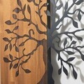 Decoratiune de perete, Aura of Nature -1, Metal, Rama din lemn (grosime 3 cm), Nuc negru