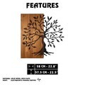 Decoratiune de perete, Aura of Nature -1, Metal, Rama din lemn (grosime 3 cm), Nuc negru