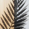 Decoratiune de perete, Hoja de Arte -1, Metal, Rama din lemn (grosime 3 cm), Natural/Negru