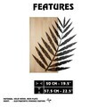 Decoratiune de perete, Hoja de Arte -1, Metal, Rama din lemn (grosime 3 cm), Natural/Negru