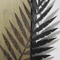 Decoratiune de perete, Hoja de Arte -1, Metal, Rama din lemn (grosime 3 cm), Verde/Negru