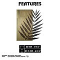Decoratiune de perete, Hoja de Arte -1, Metal, Rama din lemn (grosime 3 cm), Verde/Negru