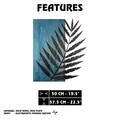 Decoratiune de perete, Hoja de Arte -1, Metal, Rama din lemn (grosime 3 cm), Albastru/Negru
