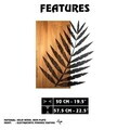 Decoratiune de perete, Hoja de Arte -1, Metal, Lemn (Grosime: 3 cm, Nuc negru