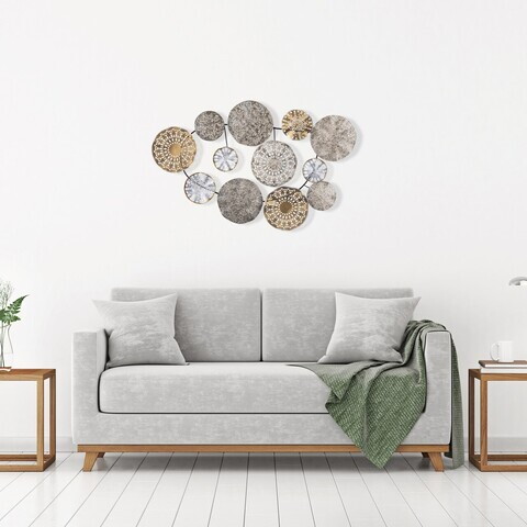 Decoratiune de perete, Saye 5, Metal, Dimensiune: 84 x 10 x 63 cm, Multicolor
