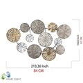 Decoratiune de perete, Saye 5, Metal, Dimensiune: 84 x 10 x 63 cm, Multicolor