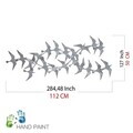 Decoratiune de perete, Sahika 2, Metal, Dimensiuni: 112 x 11 x 50 cm, Multicolor