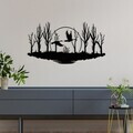 Decoratiune de perete, Estate, Metal, Dimensiuni: 70 x 38 cm, Negru