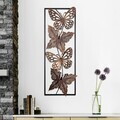 Decoratiune de perete, Mariposa, Metal, Grosime: 0,6 mm, Multicolor