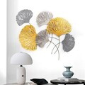 Decoratiune de perete, Ginkgo, Metal, Dimensiuni: 75 x 4 x 100 cm, Multicolor