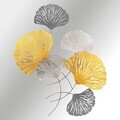 Decoratiune de perete, Ginkgo, Metal, Dimensiuni: 75 x 4 x 100 cm, Multicolor