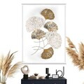 Decoratiune de perete, Ginkgo, Metal, Dimensiuni: 75 x 4 x 100 cm, Multicolor