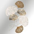Decoratiune de perete, Ginkgo, Metal, Dimensiuni: 75 x 4 x 100 cm, Multicolor
