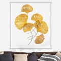 Decoratiune de perete, Ginkgo, Metal, Dimensiuni: 75 x 4 x 100 cm, Multicolor