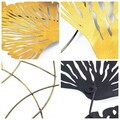 Decoratiune de perete, Ginkgo, Metal, Dimensiuni: 75 x 4 x 100 cm, Multicolor