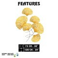 Decoratiune de perete, Ginkgo, Metal, Dimensiuni: 75 x 4 x 100 cm, Multicolor