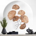 Decoratiune de perete, Ginkgo, Metal, Dimensiuni: 75 x 4 x 100 cm, Multicolor