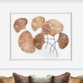 Decoratiune de perete, Ginkgo, Metal, Dimensiuni: 75 x 4 x 100 cm, Multicolor