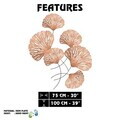 Decoratiune de perete, Ginkgo, Metal, Dimensiuni: 75 x 4 x 100 cm, Multicolor