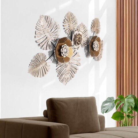 Decoratiune de perete, Sueno, Metal, Dimensiuni: 80 x 6 x 55 cm, Multicolor